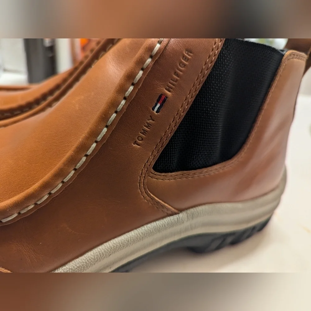 Tommy Hilfiger Hybrid Leather Boots Cognac Size 11M Like New MSRP $249.50